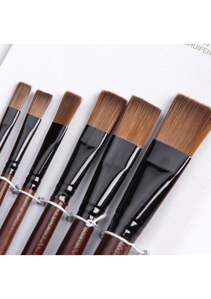 6 Parça Sanatçı Fırçaları Naylon Akrilik Yağlı Boya Fırçaları (Yurt Dışından)