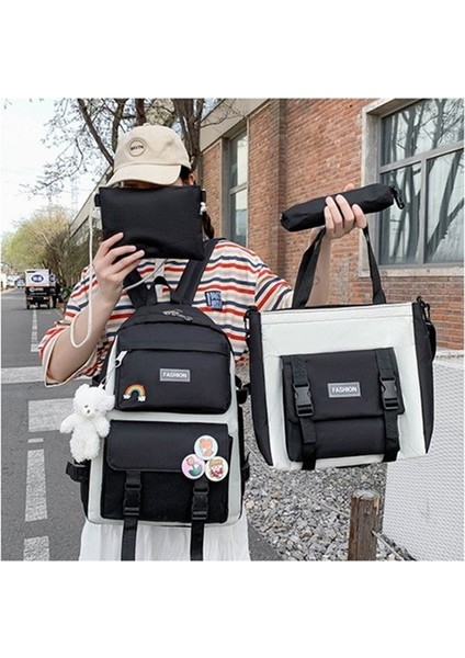 4 Parça Harajuku Tarzı Okul Çanta Seti (Yurt Dışından) fiyatları