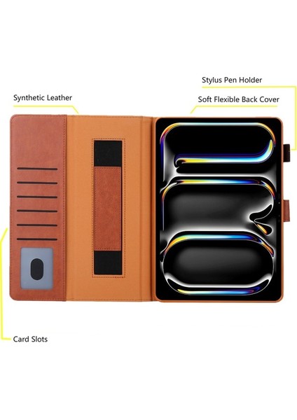 iPad Pro 11 2024 Düşme Önleyici Deri Akıllı Tablet Kılıfı (Yurt Dışından) modelleri