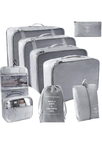 8 Parçalı Seyahat Valiz Düzenleyici Organizer (Yurt Dışından)