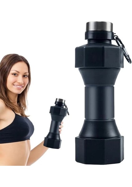 Tcherchı Spor Salonu Su Şişeleri 650 ml Katlanabilir Dambıl Şekilli Su Şişesi Seyahat Aksesuarları Su Bardakları (Yurt Dışından)
