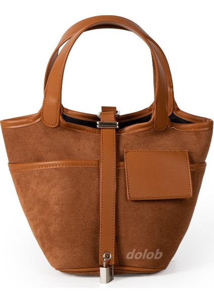 Kadınlar Için Çanta 2023 Sonbahar ve Kış Yeni Niş Tasarım Süet Sebze Sepeti Çantası Retro Doku Taşınabilir Kova Çantası (Yurt Dışından)