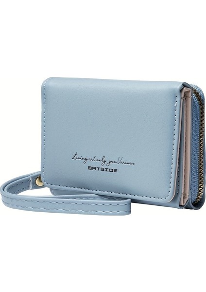 Düz Renk Çok Fonksiyonlu Mini Kısa Cüzdan (Yurt Dışından)