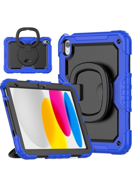 Ipad 10.9 2022 Için Şok Geçirmez Damla Geçirmez Tablet Kasası, Pc + Kalınlaştırılmış Silikon Stand Kapağı El Kavraması (Yurt Dışından)