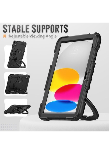 Ipad 10.9 2022 Için Şok Geçirmez Damla Geçirmez Tablet Kasası, Pc + Kalınlaştırılmış Silikon Stand Kapağı El Kavraması (Yurt Dışından) indirimleri