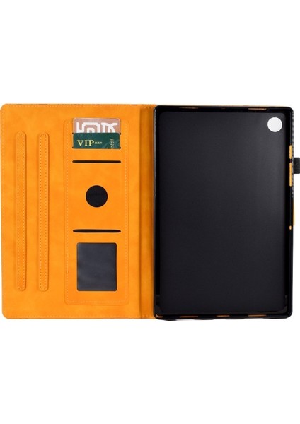 Samsung Galaxy Sekmesi Için A8 10.5 2021 X200 X205 / 2022 Stand Tablet Kılıf Deri Kart Tutucu Ağaç Kapağı (Yurt Dışından)