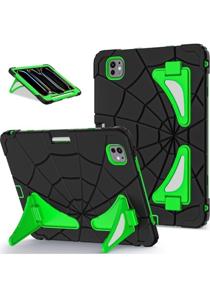 iPad Pro 11 2024 Silikon+Pc Stand Tablet Kılıfı (Yurt Dışından)