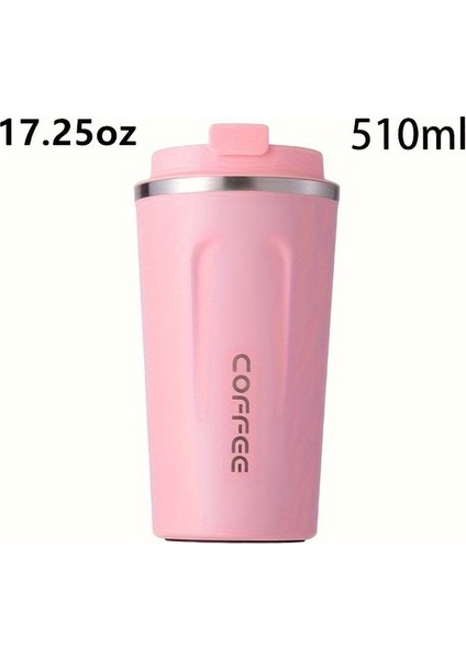 Tcherchı 510ML Paslanmaz Çelik Çift Katmanlı, Taşınabilir Flip Top Yalıtımlı Kahve Fincanı, Açık Hava Seyahati, Spor, Fitness Için Uygun (Yurt Dışından)