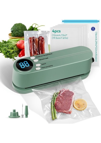 Çok Fonksiyonlu 1200MAH Taşınabilir Gıda Mühürleyici, Otomatik Atıştırmalık Mühürleme Sistemi, USB Vakum Mühürleyici (Yurt Dışından)