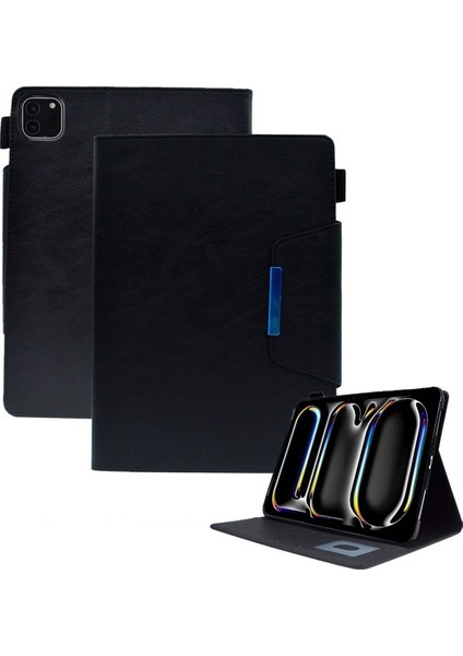 iPad Pro 11 2024 Manyetik Toka Pu Deri Akıllı Tablet Kapağı (Yurt Dışından)