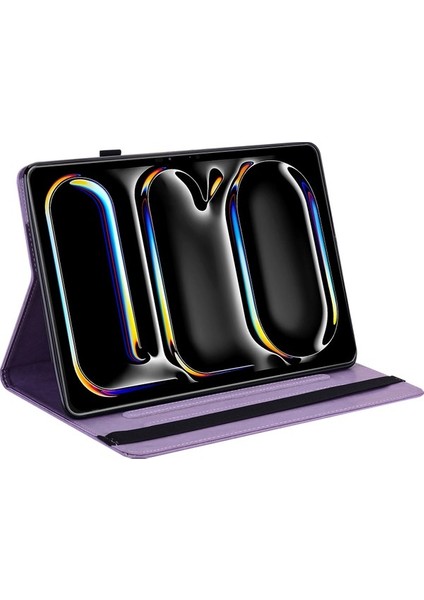 iPad Pro 11 2024 Kart Yuvalı Pu Deri Standlı Tablet Kılıfı (Yurt Dışından)