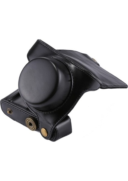 Panasonic Lumix Gf7 / Gf8 / Gf9 Için Kayışlı Pu Kamera Çantası Siyah (Yurt Dışından)