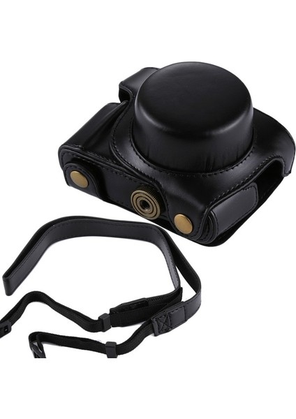 Panasonic Lumix Gf7 / Gf8 / Gf9 Için Kayışlı Pu Kamera Çantası Siyah (Yurt Dışından)