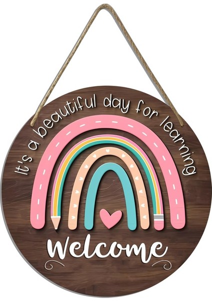 Ahşap Plaket Hoşgeldiniz Bugün Öğrenmek Için Güzel Bir Gün Okul Dekorasyonu 19.81 × 19.81 cm (Yurt Dışından)