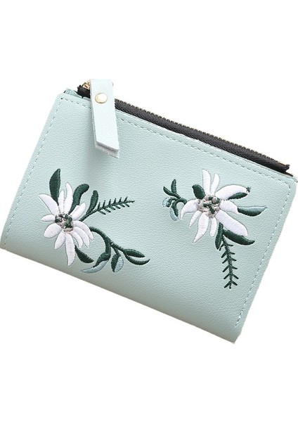 Kadın Işlemeli Ince Fermuarlı Cüzdan (Yurt Dışından)