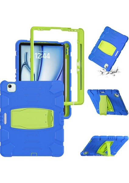 iPad Air 13 2024 / iPad Pro 12.9 2022 / 2021 Pc+Silikon Stand Tablet Kılıfı (Yurt Dışından)