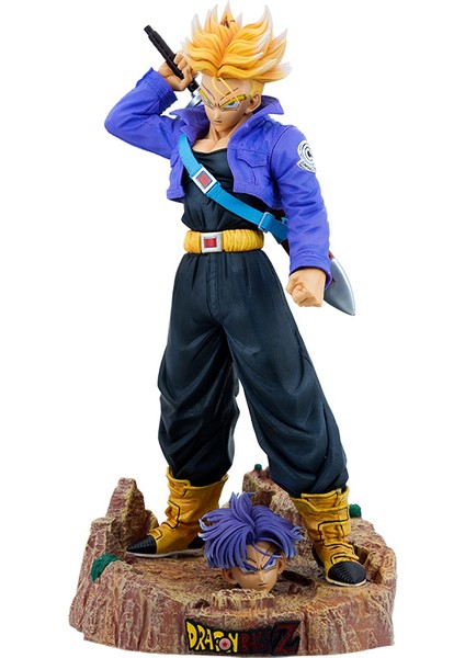 47CM Dragonball Transcendence Gelecek Savaşçısı Çift Kafa Heykeli El Modeli Süs Hediye (Yurt Dışından)