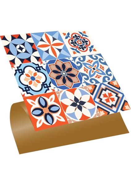 Kendinden Yapışkanlı Tezgah Arası Kaplama Meksika 019 Karma Desenli Pvc Karo 30X30 cm (33 Adet) 3m2