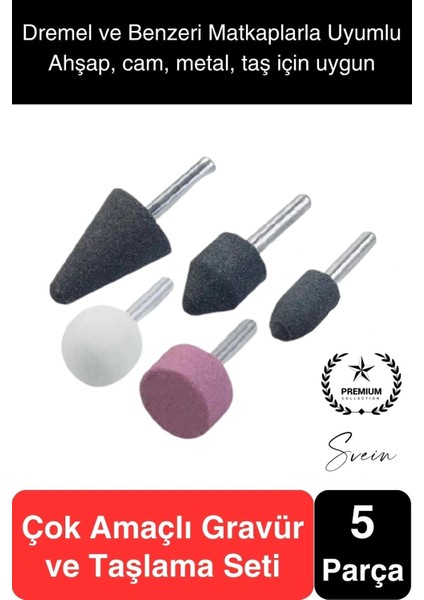 5 Parça Hobi Gravür Dremel Taşlama Ucu Mini Metal Ahşap Oyma Seti Parlatma Zımparalama Fırçalama