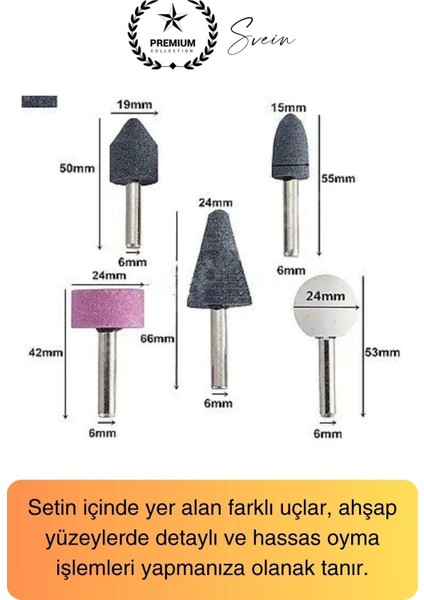 5 Parça Hobi Gravür Dremel Taşlama Ucu Mini Metal Ahşap Oyma Seti Parlatma Zımparalama Fırçalama modelleri