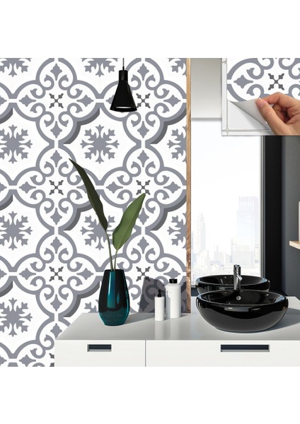 Kendinden Yapışkanlı Geometrik 09 Desenli Pvc Karo 30X30 cm (33 Adet) 3m2
