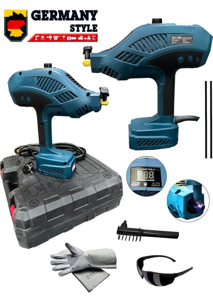 Profesyonel 300 Amper Çift Kartlı Turbo Soğutma El Tipi Invertör Tabanca Elektrotlu Kaynak Makinesi