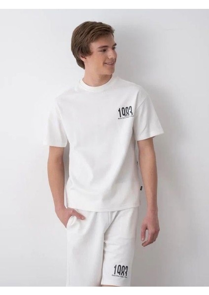 Erkek Çocuk 1983 Yazılı Pamuklu Oversize T-Shirt Şortlu Takım indirimleri