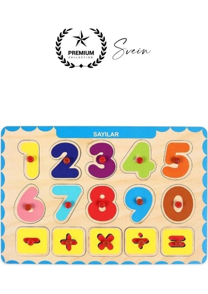 Premium Sayılar Ahşap Bul Tak Puzzle Eğitici Oyuncak Zeka Geliştirici Tutmalı Motor Becerisi Gelişim fiyatları