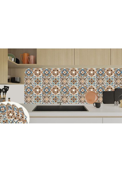 Kendinden Yapışkanlı Banyo Mutfak Kaplama Fas 010 Karma Desenli Pvc Karo 30X30 cm (33 Adet) 3m2