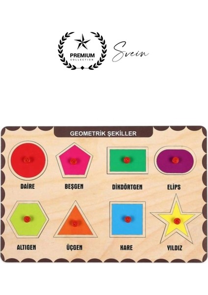 Premium Geometrik Şekiller Ahşap Bul Tak Puzzle Eğitici Oyuncak Tutmalı Motor Becerisi Gelişim fiyatları