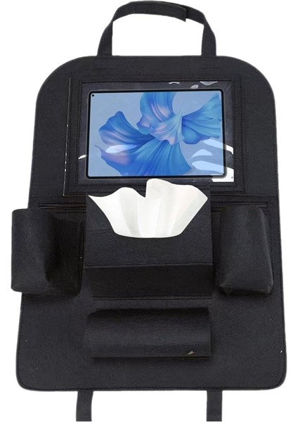 Araç Koltuk Arkası Organizer Siyah Oto Tablet Telefon Tutucu Araba Içi Düzenleyici