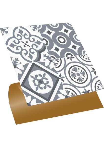 Kendinden Yapışkanlı Mutfak Kaplama Geometrik 010 Karma Desenli Pvc Karo 30X30 cm (33 Adet) 3m2