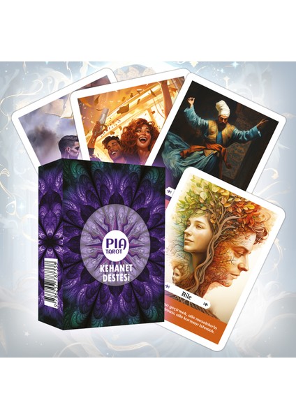 Pia Tarot Kehanet Destesi, Açıklamalı 47 Kart Kutulu Set