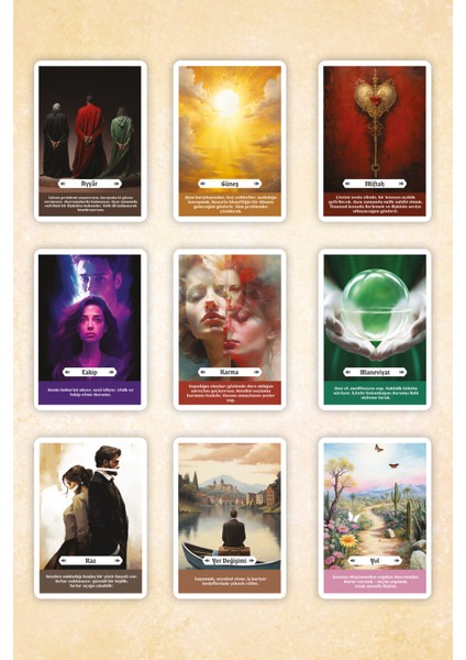 Pia Tarot Kehanet Destesi, Açıklamalı 47 Kart Kutulu Set