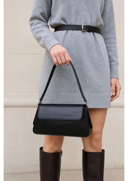 Kadın Süet Kapaklı Kol Çantası Minimal Şık Tasarım Günlük Kullanım Özel Tasarım Premium Kalite