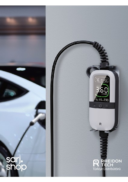 Rheidon 3.6kw Taşınabilir Elektrikli Araç Şarj Cihazı – 7,5 Metre Kablo / 10A & 16A Uyumlu / IP65 modelleri