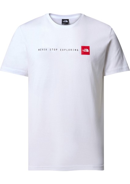 Never Stop Exploring Erkek Beyaz Outdoor T-Shirt NF0A87NSFN41