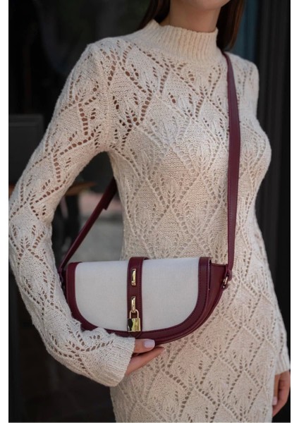 Kadın Şık Çapraz Askılı El Omuz Çantası Deri Görünümlü Günlük Kullanım Günlük Kullanım Için fırsatları