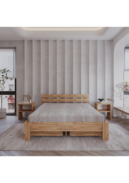 4 Çekmeceli Letto Atlantik Mdf Set Karyola | Tek ve Çift Kişilik Yatak Uyumlu, Kolay Kurulum