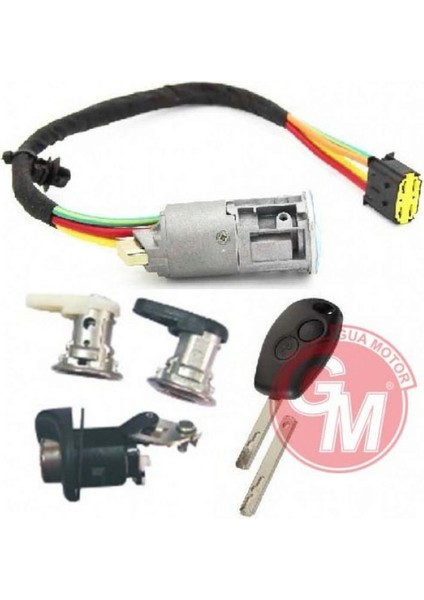Kontak - Anahtari 4lü Set Dacia Logan-Sandero R.trafic Ii 2012- 2010-ALARM Düğmeli Anahtar Ile Gnzrz