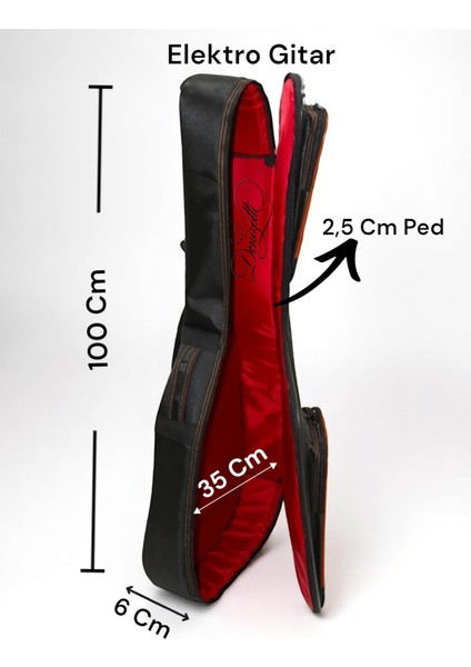 Uyumlu Yüksel Korumalı Profesyonel Gigbag Elektro Gitar Kılıfı + Ahşap Pena