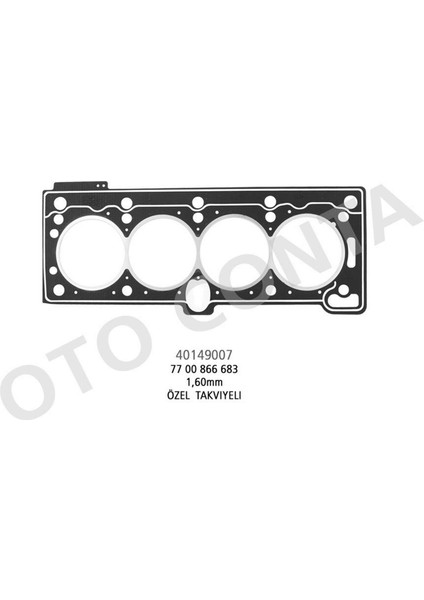 Silindir Kapak Conta (Lpgli Araclara Ozel Takviyeli 1,60MM Beyaz) Mgn 1.6 8V Gnzrz