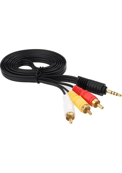 3.5mm To 3xrca Av Ses Görüntü Kablosu 1.5m Uzun Jackli Tv Discman Müzik Çalar Uyumlu fiyatları
