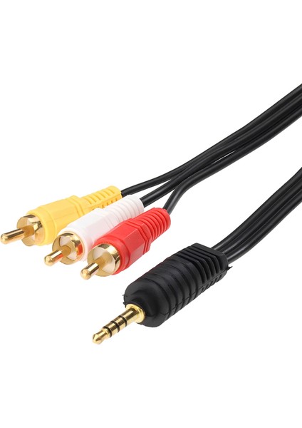 3.5mm To 3xrca Av Ses Görüntü Kablosu 1.5m Uzun Jackli Tv Discman Müzik Çalar Uyumlu modelleri