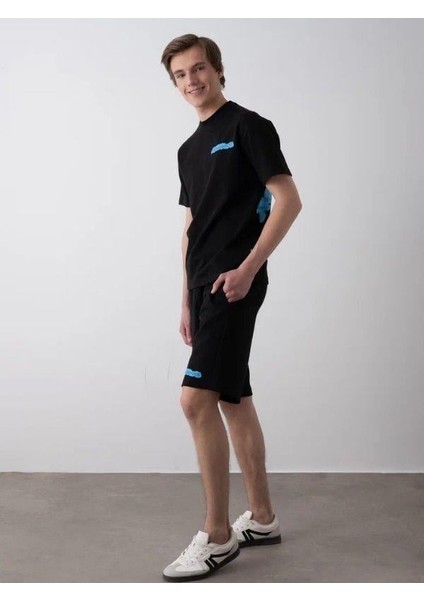 Erkek Çocuk Sırt Baskılı Pamuklu Oversize T-Shirt Şort Takım fırsatları