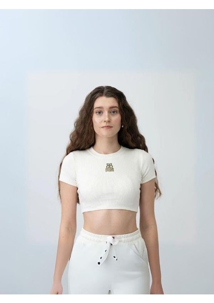 Kız Çocuk Fitilli Yarım Kollu Crop T-Shirt indirimleri