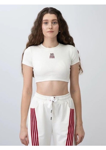 Kız Çocuk Fitilli Yarım Kollu Crop T-Shirt fiyatları