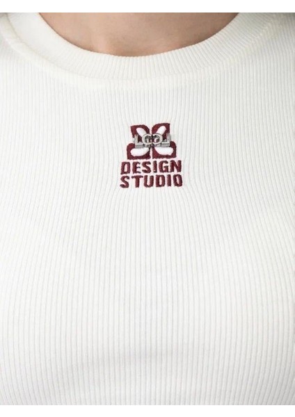 Kız Çocuk Fitilli Yarım Kollu Crop T-Shirt modelleri