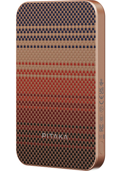 Kablosuz Powerbank Tactile Woven Qi2 Şarj Teknolojili Aramid Fiber 10W 5000MAH Kahverengi