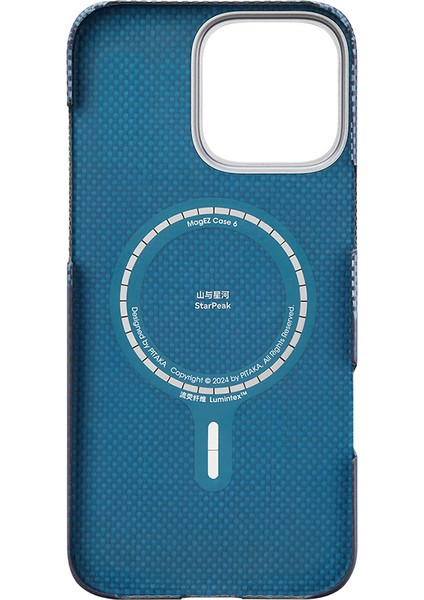 iPhone 15 Pro Kılıf M-Safe Uyumlu Lumintex Fosforlu Aramid Fiber Pitaka Over The Horizon Kapak Mavi fiyatları
